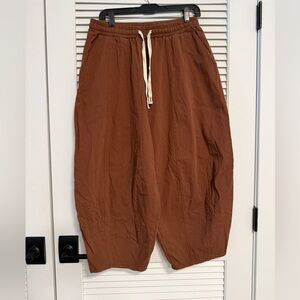 Amazon Barrel Pants. Size L. Brown. Thick/Stiffer Fabric.